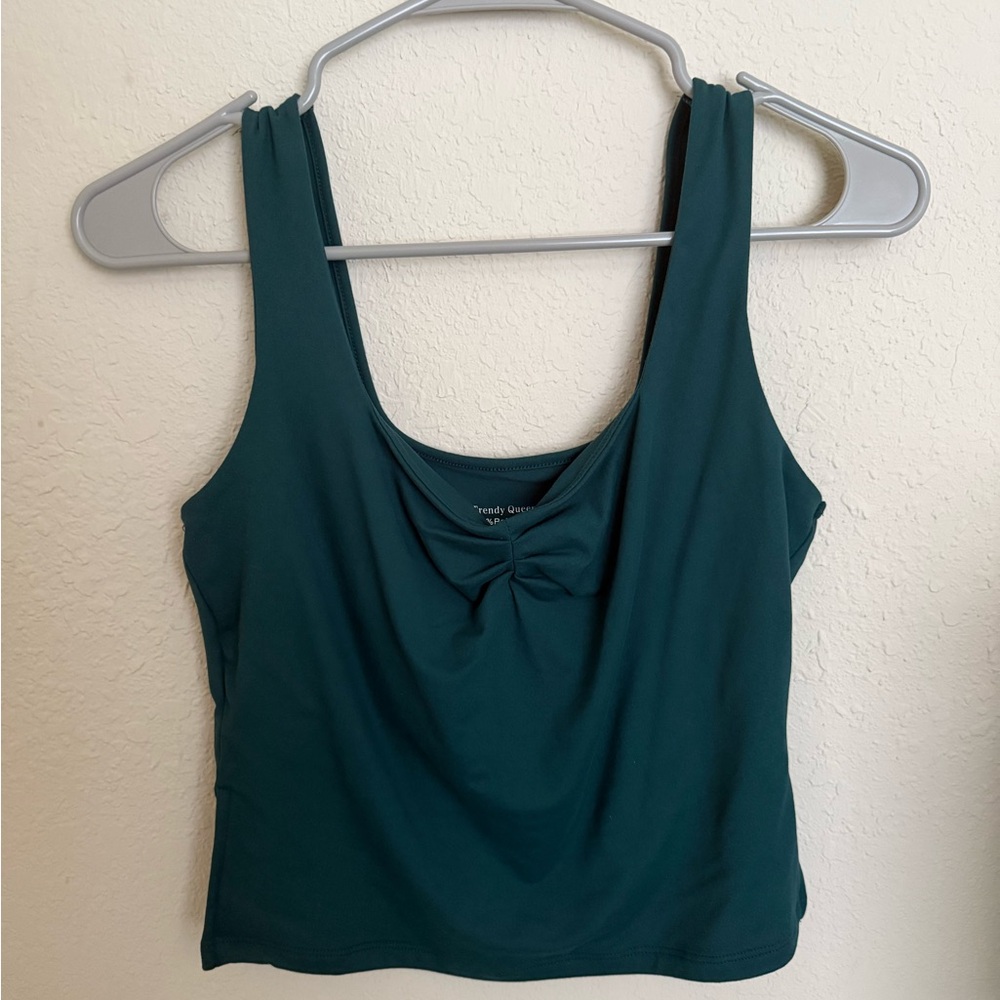 Green Crop Tank Top